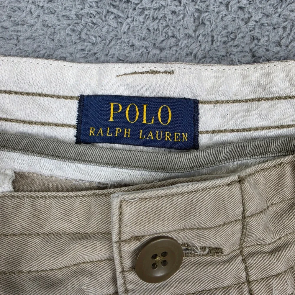 Polo Ralph Lauren Cargo Shorts Mens 34 Tan Classic Heavy Chino Cotton Utility 9